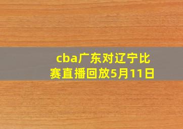 cba广东对辽宁比赛直播回放5月11日