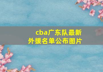 cba广东队最新外援名单公布图片