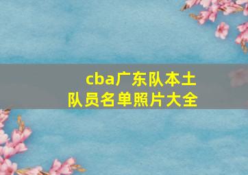 cba广东队本土队员名单照片大全