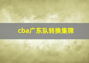 cba广东队转换集锦