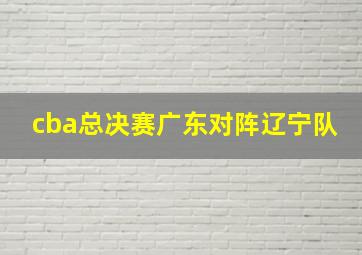 cba总决赛广东对阵辽宁队