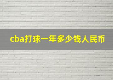 cba打球一年多少钱人民币