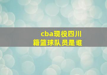 cba现役四川籍篮球队员是谁