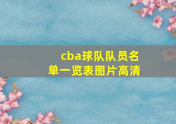 cba球队队员名单一览表图片高清