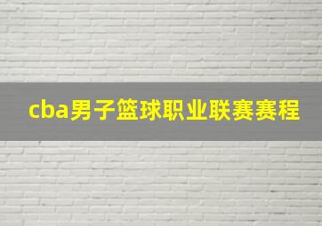 cba男子篮球职业联赛赛程