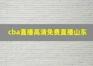 cba直播高清免费直播山东