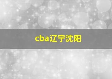 cba辽宁沈阳