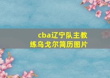 cba辽宁队主教练乌戈尔简历图片