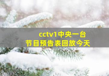 cctv1中央一台节目预告表回放今天