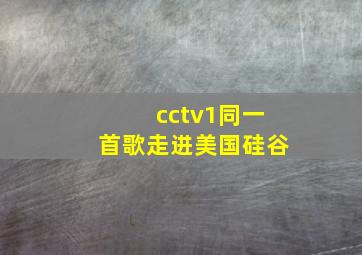 cctv1同一首歌走进美国硅谷