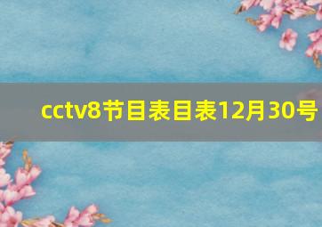 cctv8节目表目表12月30号