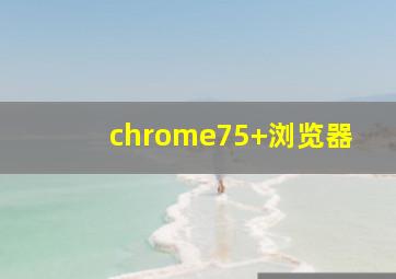 chrome75+浏览器