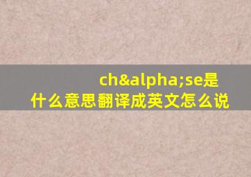 chαse是什么意思翻译成英文怎么说