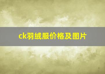 ck羽绒服价格及图片