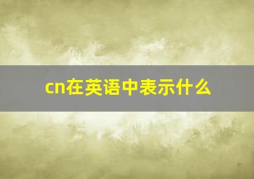 cn在英语中表示什么