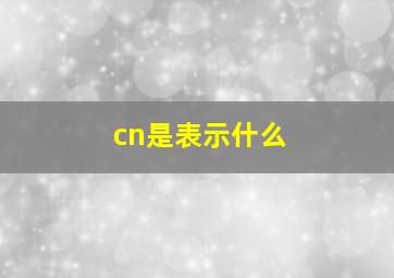 cn是表示什么