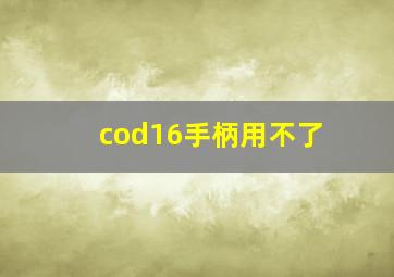 cod16手柄用不了