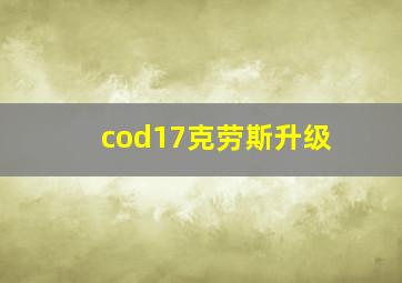 cod17克劳斯升级