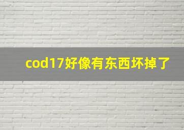 cod17好像有东西坏掉了