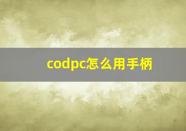 codpc怎么用手柄