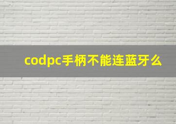 codpc手柄不能连蓝牙么