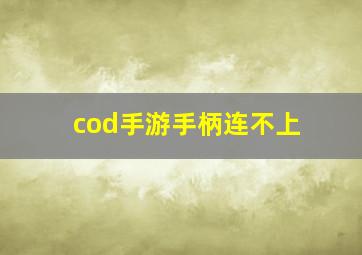 cod手游手柄连不上