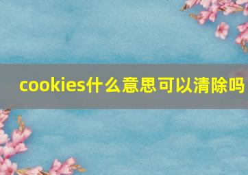 cookies什么意思可以清除吗