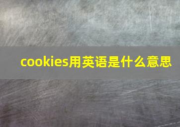 cookies用英语是什么意思