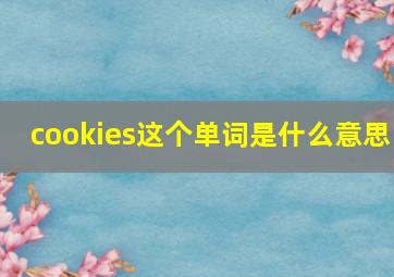 cookies这个单词是什么意思