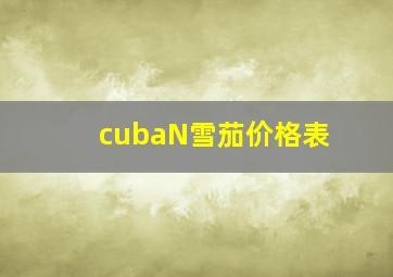 cubaN雪茄价格表