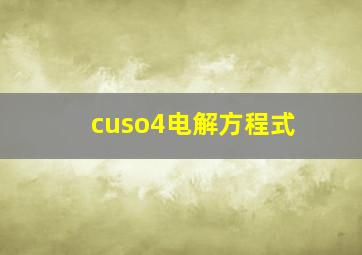 cuso4电解方程式