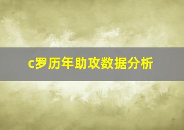 c罗历年助攻数据分析