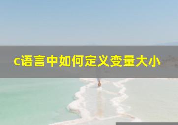 c语言中如何定义变量大小