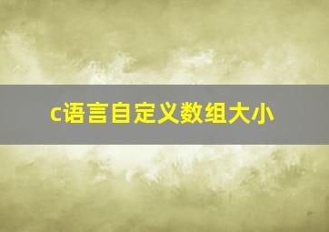 c语言自定义数组大小