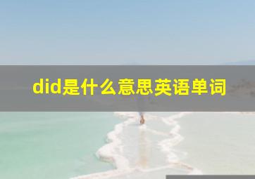 did是什么意思英语单词