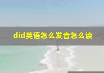 did英语怎么发音怎么读