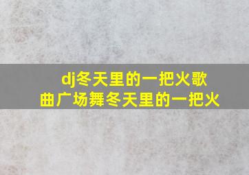 dj冬天里的一把火歌曲广场舞冬天里的一把火