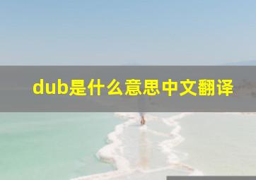 dub是什么意思中文翻译