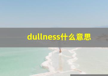 dullness什么意思