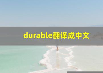 durable翻译成中文