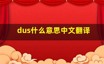 dus什么意思中文翻译