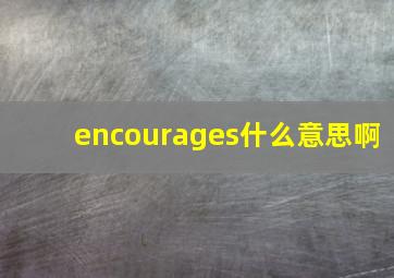 encourages什么意思啊