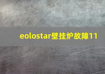 eolostar壁挂炉故障11