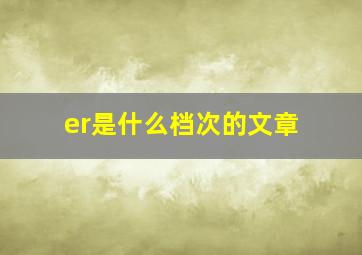 er是什么档次的文章