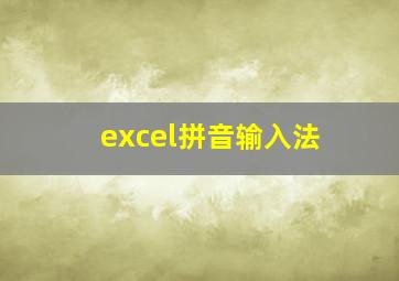 excel拼音输入法