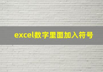 excel数字里面加入符号