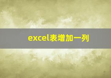 excel表增加一列