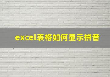 excel表格如何显示拼音