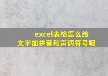 excel表格怎么给文字加拼音和声调符号呢