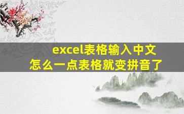 excel表格输入中文怎么一点表格就变拼音了